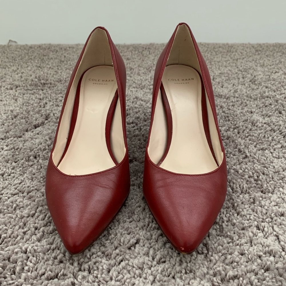 Cole Haan red leather high heels